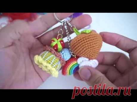 Easy mini rainbow keychain crochet / suwannascraftsro🧶m