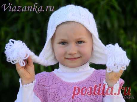 Шапочка с ушками для девочки | Viazanka.ru