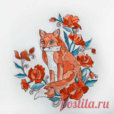 Sketch Foxes In The Flowers On A White Background. Stock Illustration - Illustration of artistic, illustration: 88984085 Illustration about Sketch foxes in the flowers on white background. Illustration of artistic, illustration, animal - 88984085