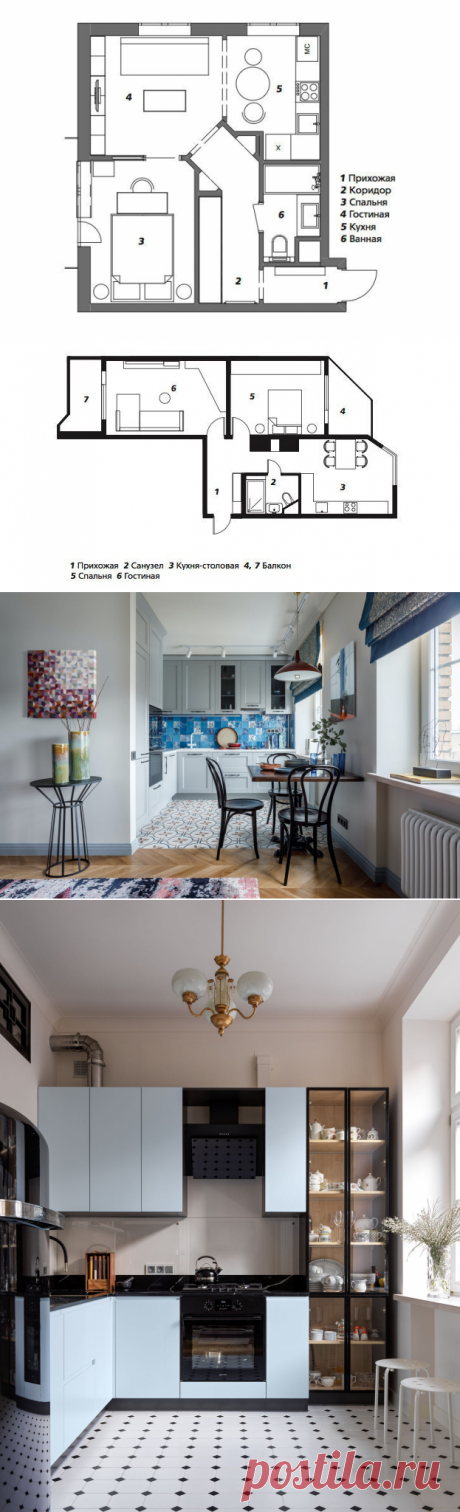 Как оформить двухкомнатную квартиру: пять разных интерьеров от 36 до 63 м² | AD Magazine