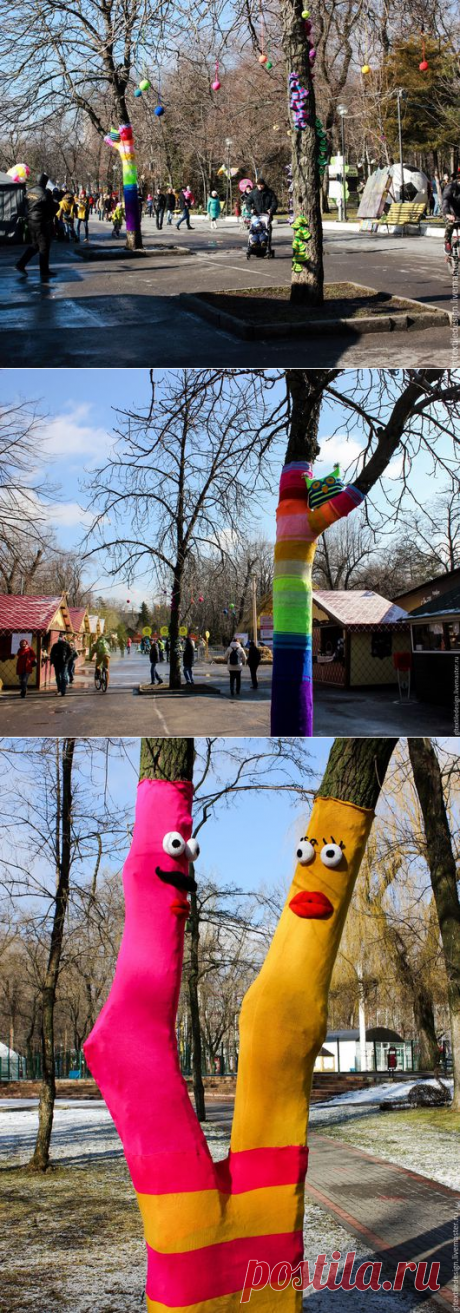 Купить Ярнбомбинг (yarnbombing) – граффити из пряжи - комбинированный, пряжа, украшение вязаное, вязание на заказ