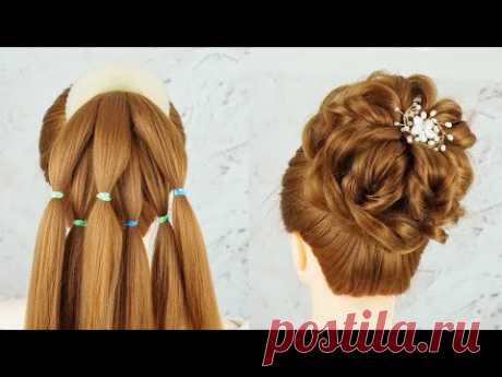 Прическа Легкая - Прическа На Выпускной 💖 New Bun Hairstyle For Wedding Function 💗