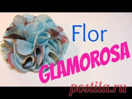 Como hacer una flor glamorosa de tela. Glamorous Flower.