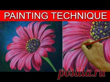 How to Paint a Daisy Flower in Real Time Acrylic Painting Tutorial by JM Lisondra