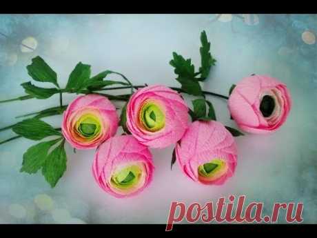 How To Make Ranunculus Flower From Crepe Paper - Craft Tutorial