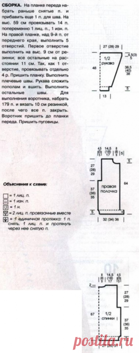 Узорный жакет спицами