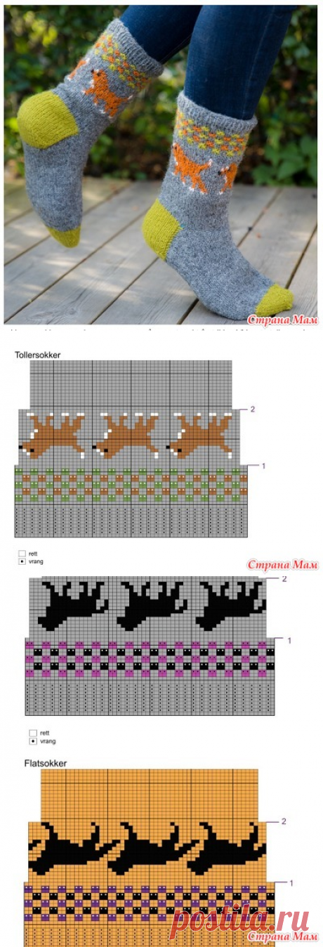 Носочки с лисичками. Схема узора