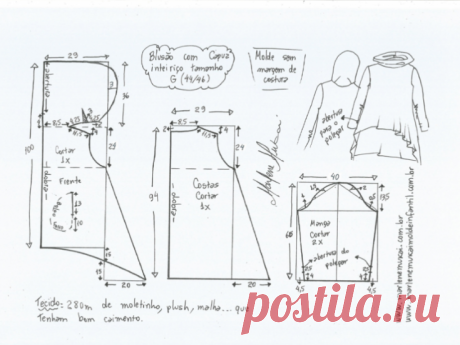 Пончо - худи (выкройки на все размеры) Модная одежда и дизайн интерьера своими руками