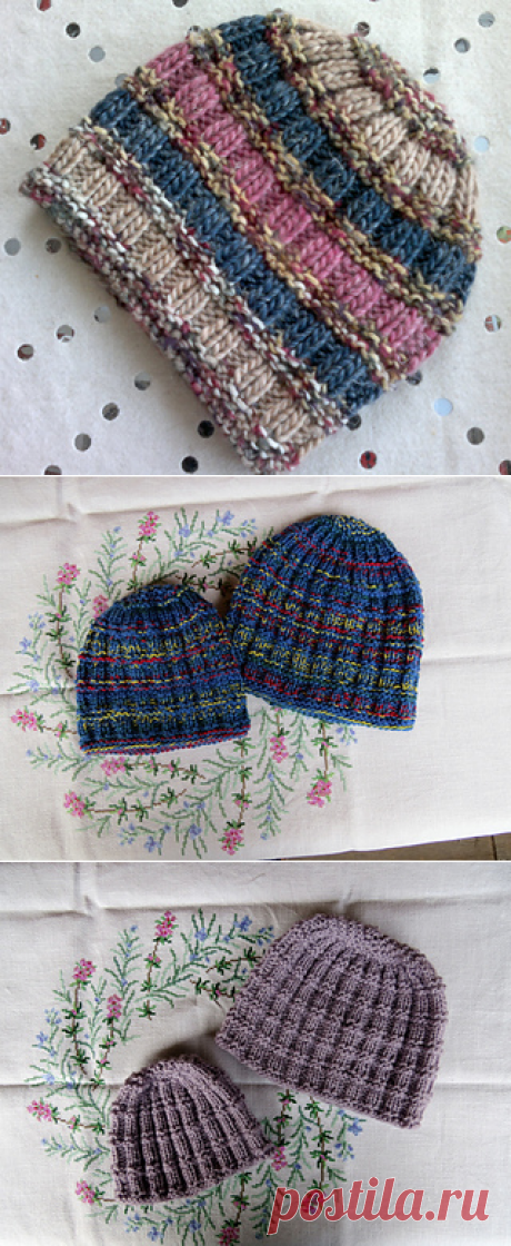 Ravelry: Easy ribs and stripes hat pattern by Christine Roy