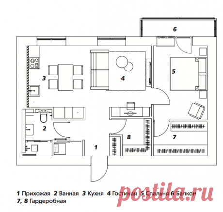 Практичная квартира 58 кв. м. | Роскошь и уют