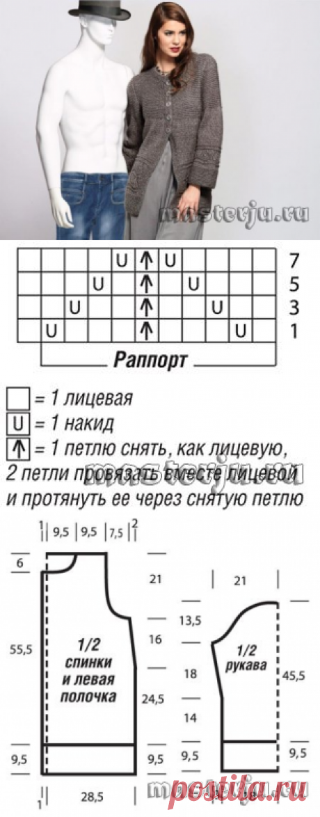 Жакет с ажурным узором » Мастерю - все своими руками