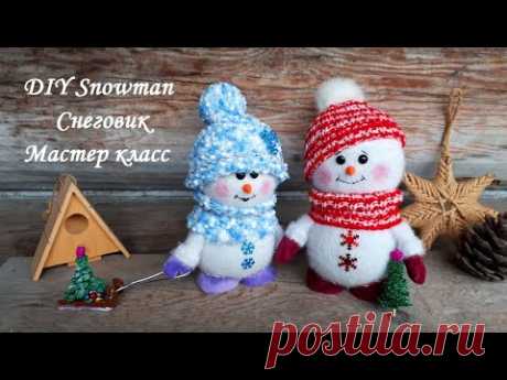 DIY Snowman\Снеговик - своими руками! Очень легко и просто, сшить своими руками новогоднюю игрушку!