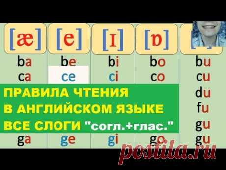 Урок 4. Правила чтения в английском языке. Все слоги "согл.+глас."