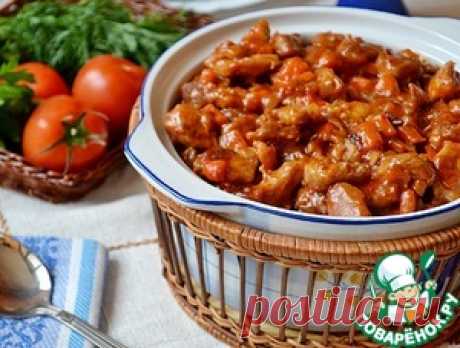 Индюшатина с овощами в томатном соусе - кулинарный рецепт