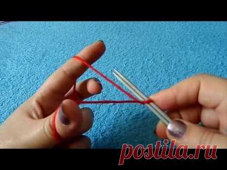 Итальянский способ набора петель спицами. Вязание Knitting (Hobby).