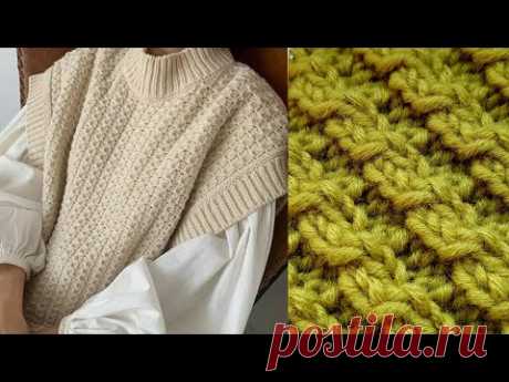 Разбираем узор для стильной безрукавки ✔ knitting pattern.