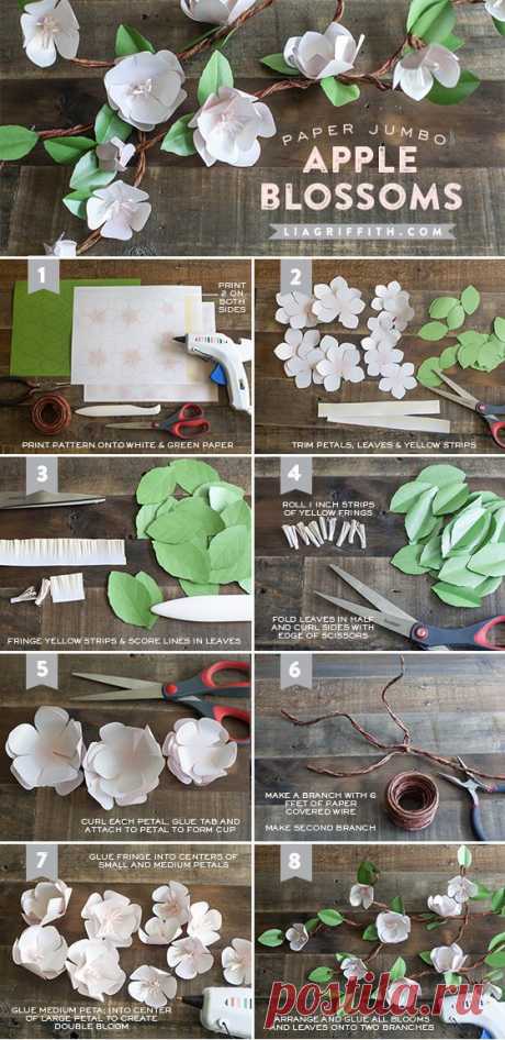 DIY Paper Apple Blossom Branches