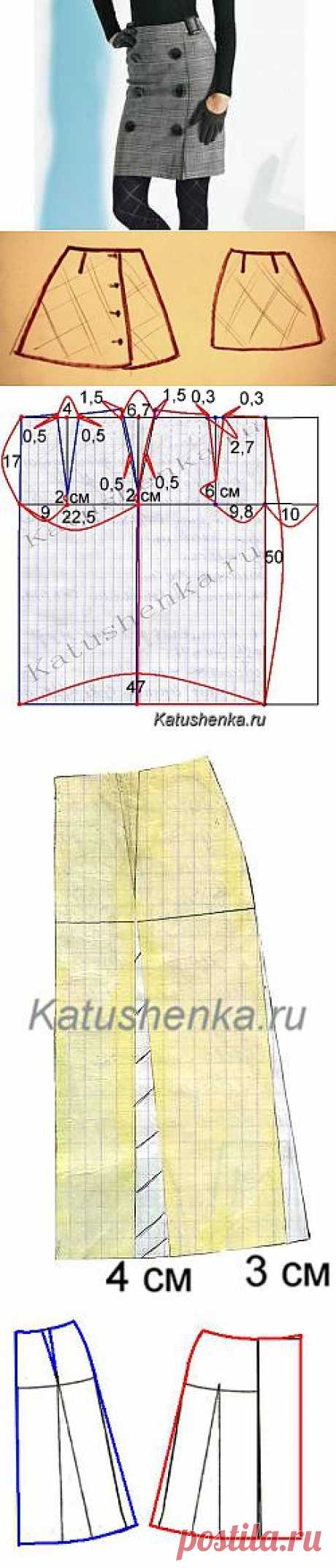 Выкройка юбки трапеции с запахом | Катюшенька Ру - мир шитья