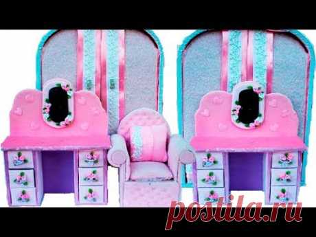 МЕБЕЛЬ для БАРБИ Своими Руками | DOLLHOUSE FURNITURE AND BARBIEDOLL CRAFTS