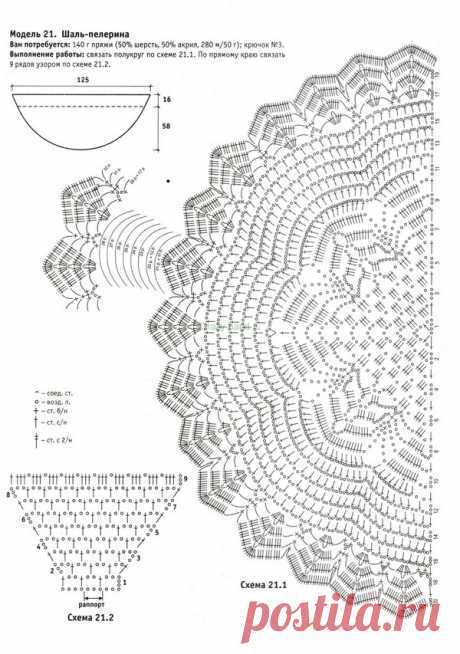 Схемы шалей крючком, схемы вязания полукруглых шалей: интересные модели и советы мастерицам по вязанию шалей крючком