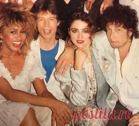 Тина Тернер, Мик Джаггер, Мадонна и Боб Дилан - за кулисами Live Aid, 1985 г.