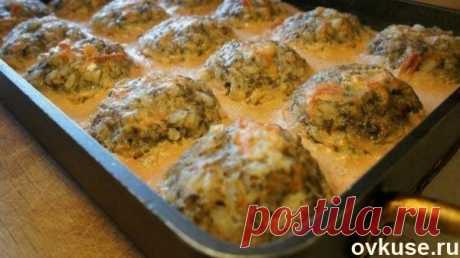 Тефтели с грибами, запеченные в духовке в томатно-сметанном соусе - Простые рецепты Овкусе.ру