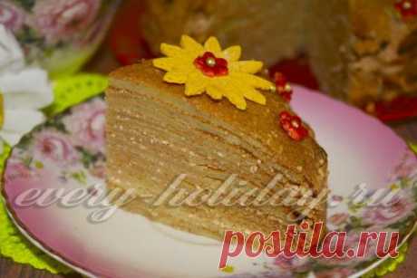 Блинный торт с творожным кремом, пошаговый рецепт с фото