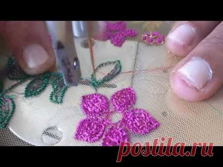 Colourful Floral Designs Using Machine Embroidery - YouTube