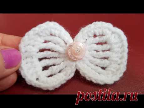 Crosetam fundita. Crochet bow! вязать бантик крючком.