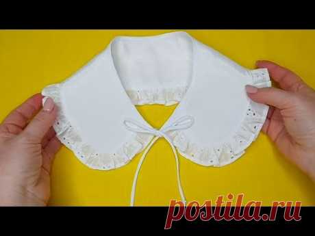 (62) How to make a detachable lace trim collar. This is a stunning decoration - YouTube