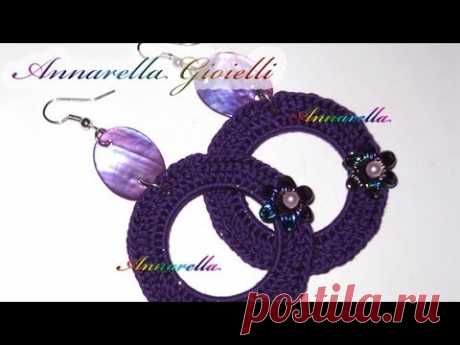 Tutorial orecchini uncinetto, cerchio vuoto - (Crochet earrings)