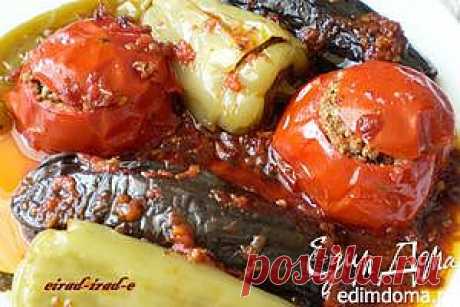 Бадымджан,бибяр,помидор долмасы | Кулинарные рецепты от «Едим дома!»