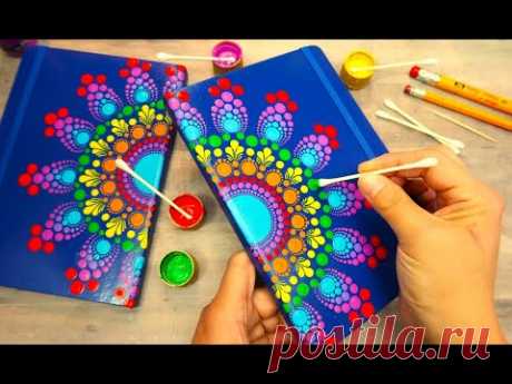 EASY Qtip JOURNAL Painting Rainbow Dot Mandala | How To with Lydia May