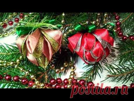 Игрушки на Елку канзаши, Делаем Новогодние Игрушки Своими Руками, DIY Christmas Crafts ideas