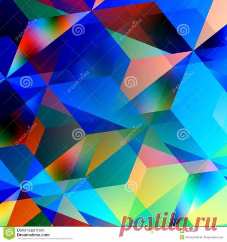 Geometric Abstract Background. Blue Mosaic Pattern. Triangle Design. Color And Art Patterns. Illustration Graphic. Chaotic. Stock Illustration - Image: 48940066