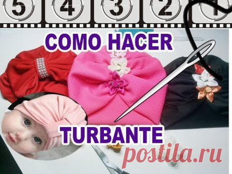 como hacer turbante para bebe (gorro)