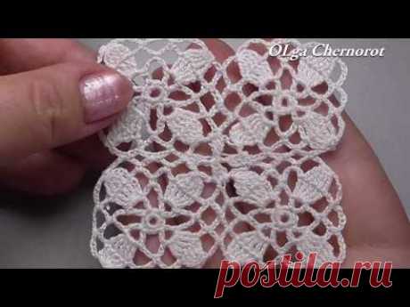 Crochet easy motif Tutorial Crochet Square crochet. Квадрат крючком ПРОСТО КРАСИВО