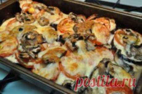 Баклажаны, запеченные в духовке с грибами и сыром | Полезная еда - кулинарный блог