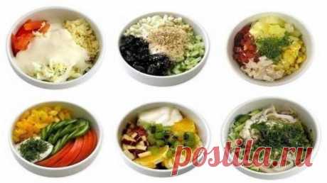 6 вариантов простых белковых салатиков к ужину!