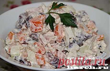 Салат из копченой курицы с фасолью “Джулия” | Харч.ру - рецепты для любителей вкусно поесть