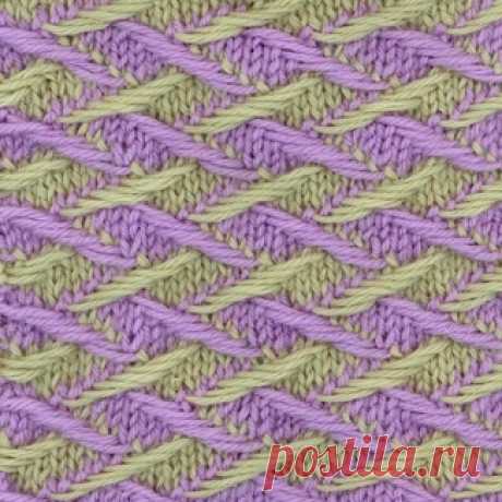 Двухцветный узор - Многоцветные узоры - Узоры спицами - Каталог узоров - Вязание крючком и спицами. Искусство вязания.