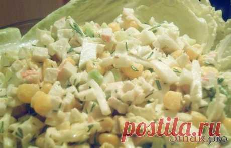 Крабовый салат овощной рецепт с фото