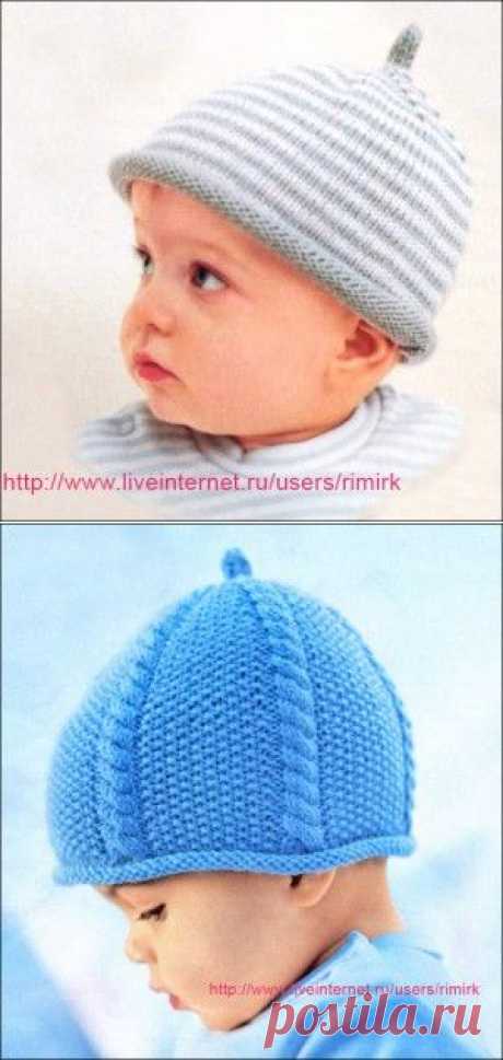 Вязаные шапочки для малышей до 2 лет