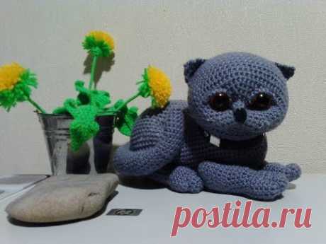 Вислоухий котик, ч.1.  Scottish fold, р.1.  Amigurumi. Crochet.  Амигуруми. Игрушки крючком.