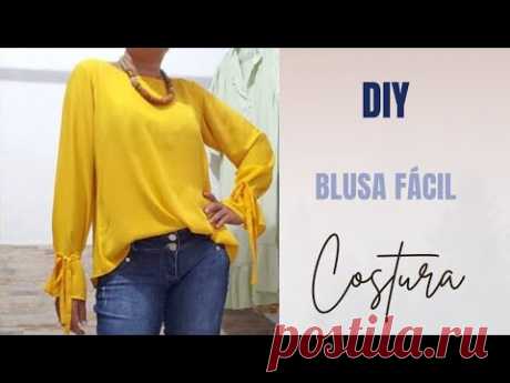 BLUSA FÁCIL COM DETALHES DE AMARRAÇÃO NO PUNHO