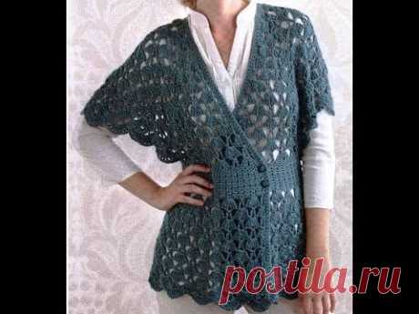 КАРДИГАН КРЮЧКОМ. РАЗБОР УЗОРА+СХЕМА+ОПИСАНИЕ || Crochet. SLEEVELESS JACKET. PARSING THE PATTERN