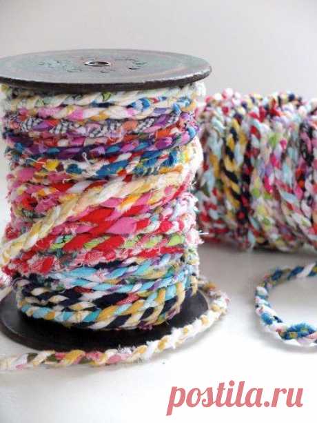 Как сделать шнур-косичку из лоскутков для плетения ковриков