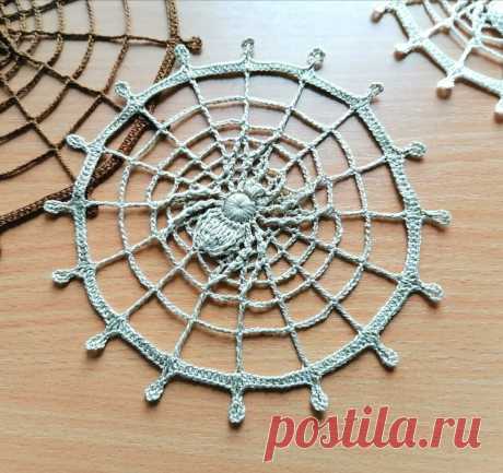 Салфетка Паук крючком - Spider crochet doily - Daria Dubchak - Дарья Дубчак | Boosty