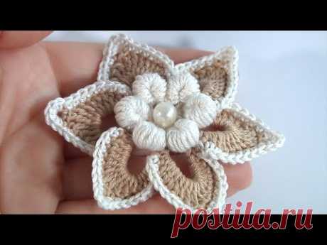 Delicate and GORGEOUS! 3D Crochet Flower Pattern/Crochets FAST, looks AMAZING/Author's design