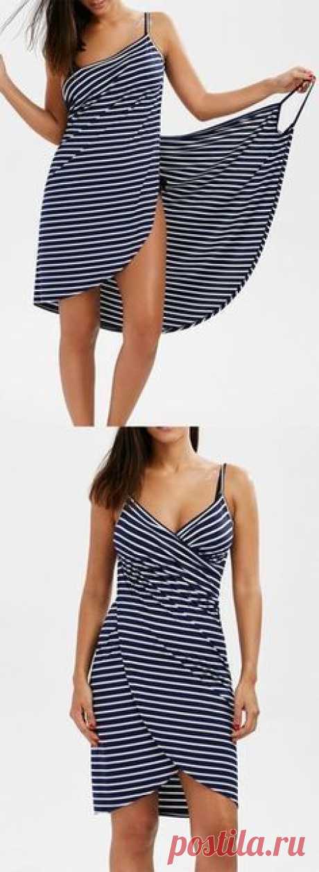 Open Back Striped Cover-ups Dres